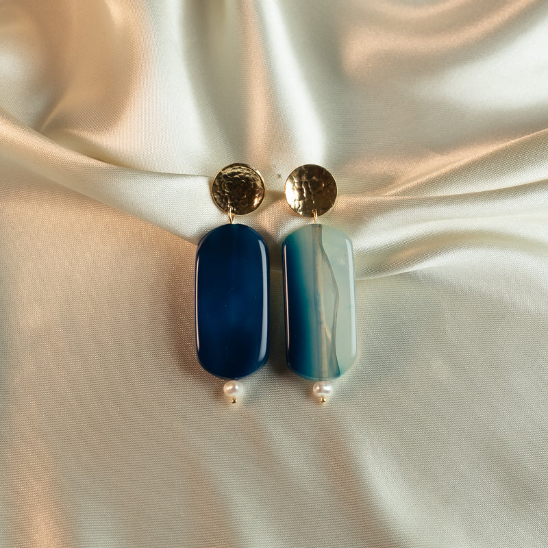 blue agate earrings