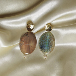 semi precious agate stone earrings