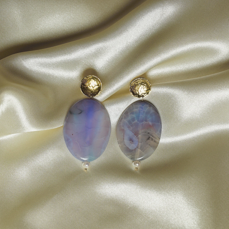 purple agate earrings