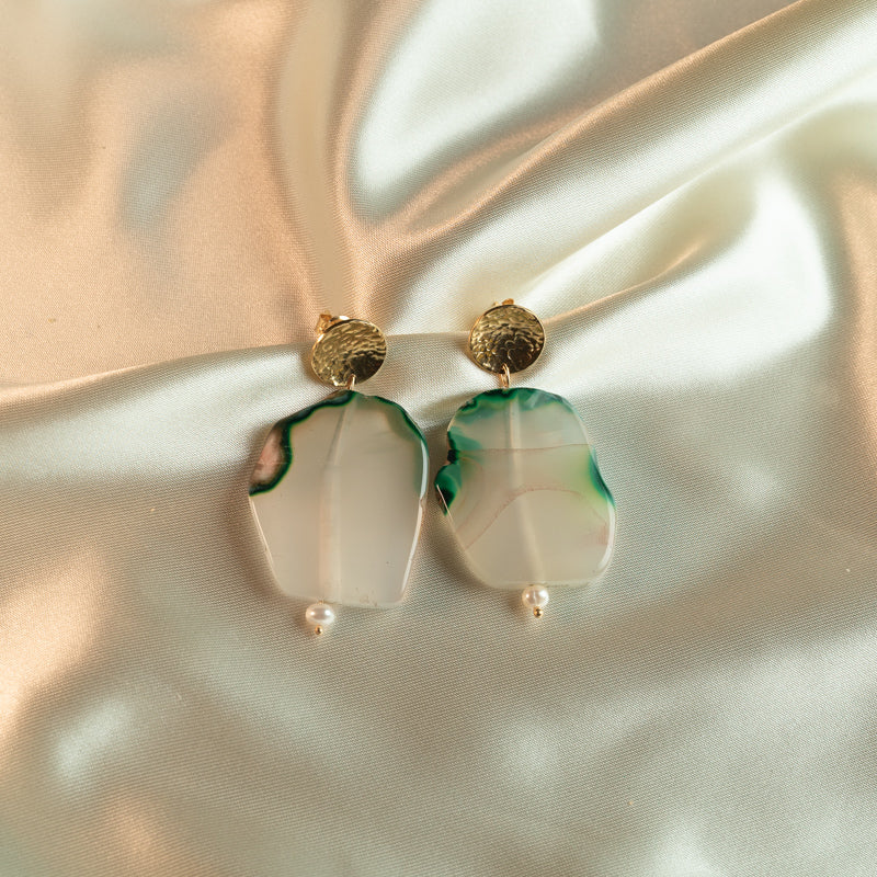 green earrings