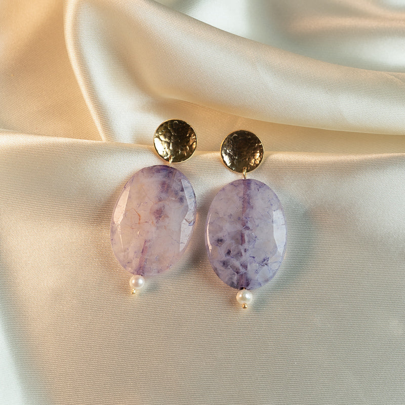 purple stone earrings