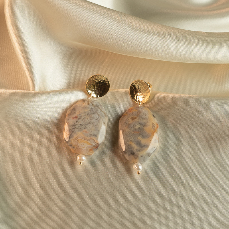 semi precious agate earrings