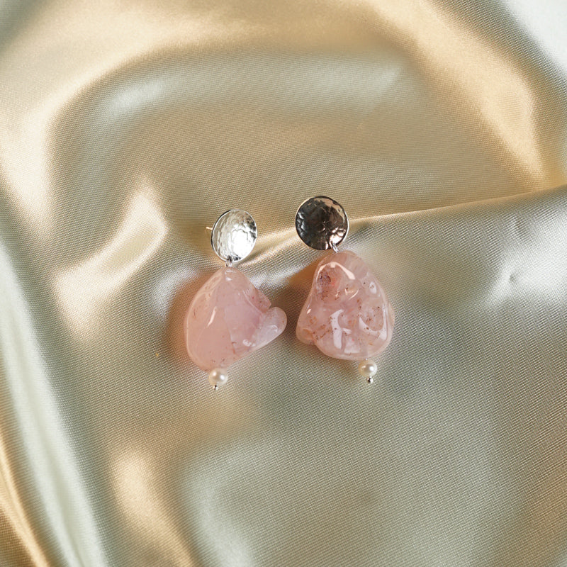 pink agate earrings